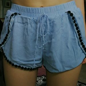 Blue flowy shorts